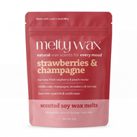 Strawberries and Champagne soy wax melts pouch by Melty Wax