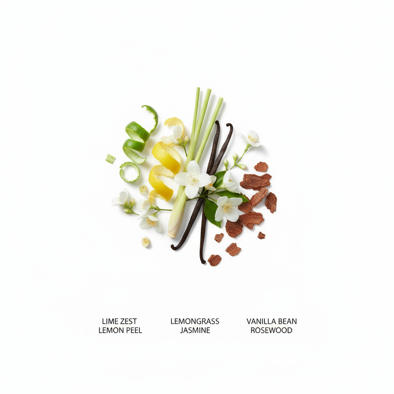 Citrus and floral fragrance notes for Lemongrass and Persian Lime wax melts