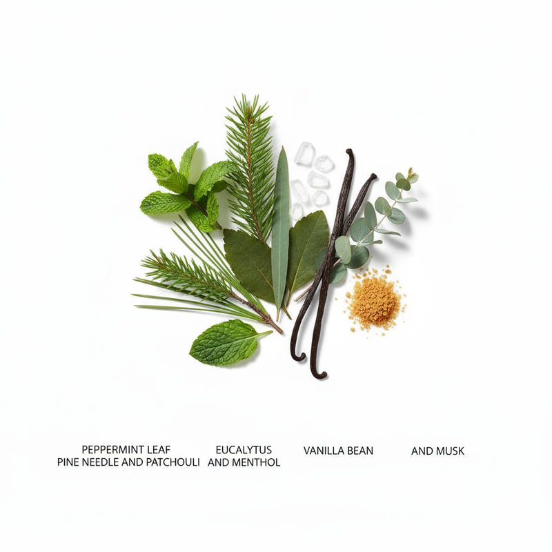 Peppermint and eucalyptus fragrance ingredients for soy wax melts