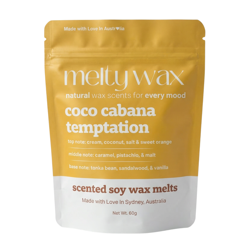 Coco Cabana Temptation soy wax melts pouch by Melty Wax